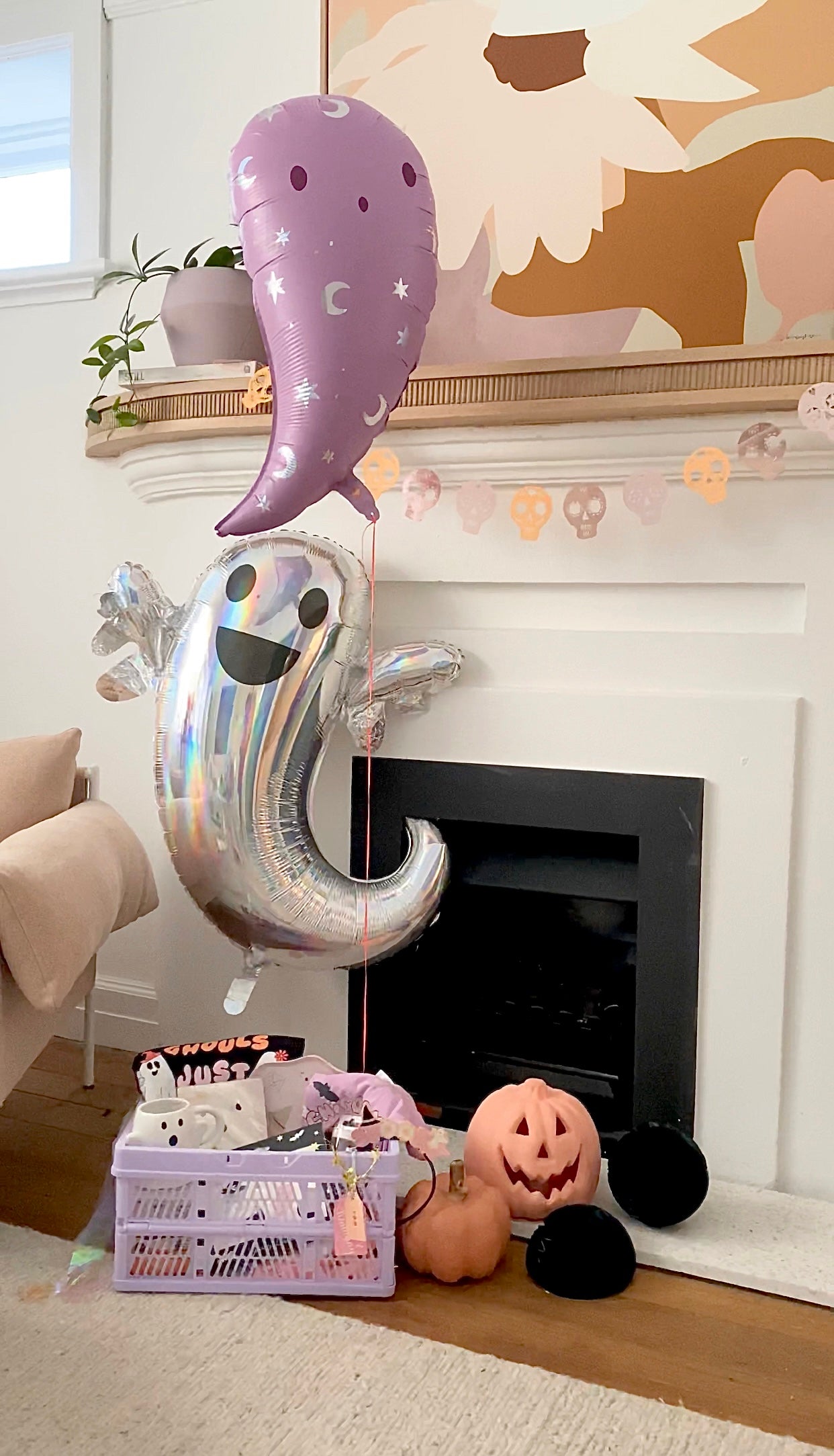 Halloween Pink Ghost Foil Balloon (70cm)