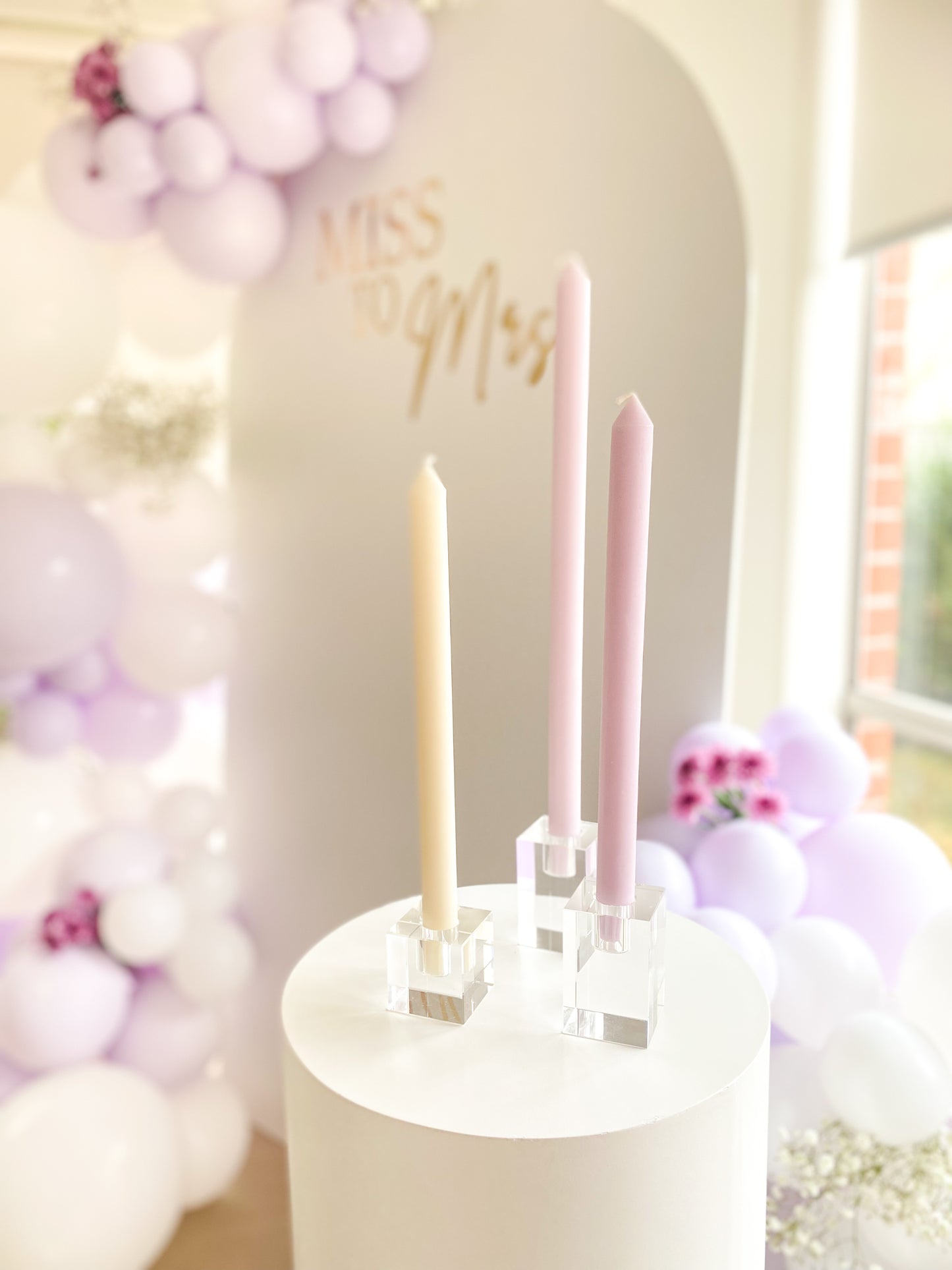 Lilac Dinner Table Candle