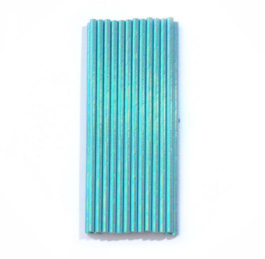 Green Iridescent Paper Straws