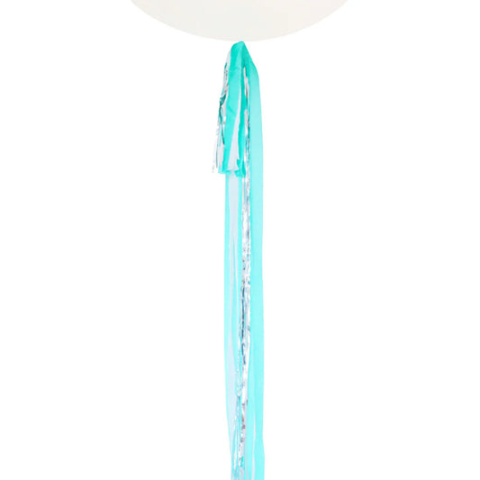 Illume Partyware - Balloon Tail - White, Turquoise & Silver