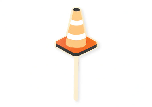 CUTE CONE CONSTRUCTION - Cake Toppers (Sold Separately)