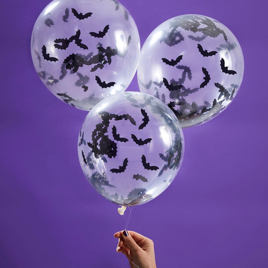 Halloween Bat Confetti Balloons