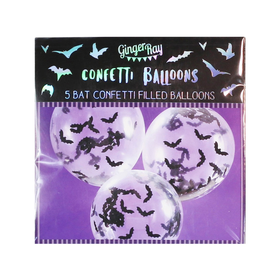 Halloween Bat Confetti Balloons