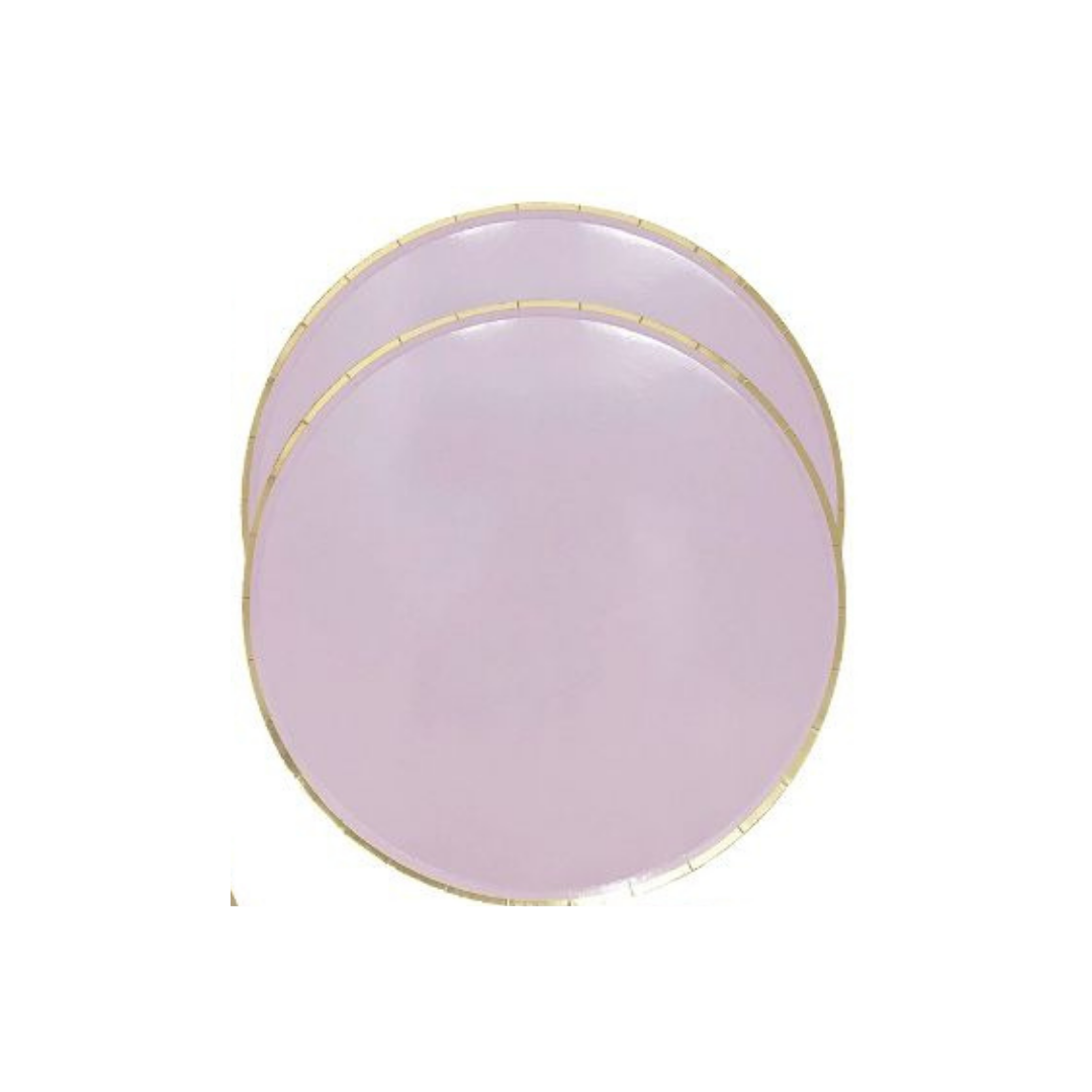 Gold Rim Paper Plates- Lilac (pack of 8)