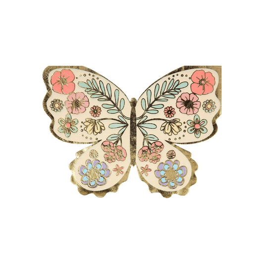 Floral Butterfly Napkins (x 16)