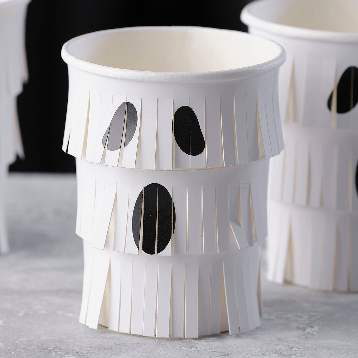 Ghost Fringe Paper Halloween Cups